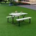 Latitude Run® Kutlay Rectangular 6 - Person 54" Long Outdoor Picnic Table Wood/Plastic/Metal in Black | Wayfair CC21DCF2137C4C94A06A0CD40FAB34EA