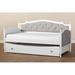 Canora Grey Lugenia Twin Daybed w/ Trundle Upholstered/Polyester in Gray/White | 42.2 H x 41.1 W x 78.3 D in | Wayfair