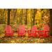 Three Posts™ Hartington Plastic/Resin Folding Adirondack Chair Plastic/Resin in Red | 36 H x 29 W x 36 D in | Wayfair