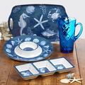 Certified International Oceanic 5Pc Salad/Serving Set Melamine in Blue/White | Wayfair OCEANIC5PC