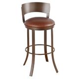 Winston Porter Patricia Swivel Bar & Counter Stool Upholstered/Metal in Gray/Black | 30 H x 16.5 W x 16.5 D in | Wayfair