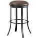 Winston Porter Patricia Swivel Bar & Counter Stool Upholstered/Metal in Gray/Black | 26 H x 16.5 W x 17.5 D in | Wayfair