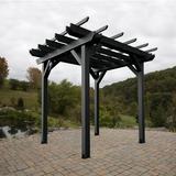 Highwood USA Bodhi Plastic Pergola in Black | 96 H x 96 W x 96 D in | Wayfair AD-PGLA0808-BKE