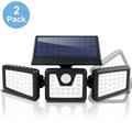 2000 Lumen 3 Heads Solar Security Light with 70 LED for Porch Patio Flood Garden Outdoor Security Lighting with Motion Sensor Wall Light Solar Powered Light Waterproof Adjustable Wall Lights