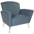 Mid-Century Style Vinyl Lounge Seating Series - Lounge Chair with Chrome Legs