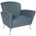 Mid-Century Style Vinyl Lounge Seating Series - Lounge Chair with Chrome Legs