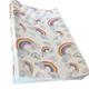 The Gilded Bird Wedge, Baby Changing Mat w/Raised Sides, Change Pad, 69cm x 44cm, Extra Thick, Wipeable (Rainbow on White)