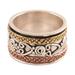 Creative Hearts,'Heart Pattern Sterling Silver Spinner Ring Crafted in India'
