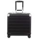 ALUMAXX 45173 Businesstrolley Gemini, Trolleykoffer Aluminium, Reisekoffer, Reisestrolley mit Overnight Fach, Trolley mit 4 Leichtlaufdoppelrollen 360°, Schwarz, 42,5 x 40 x 21 cm