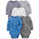 Simple Joys by Carter's Unisex Baby Long-Sleeve Bodysuit Pack of 5 Body, Blau/Grau/Weiß, 0 Monate (5er Pack)