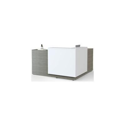 6' x 6' Small Office Contrasts Custom L-Shaped Reception Desk w/ Left Return