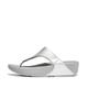 Fitflop Women's Lulu Leather Toepost Toe-Post Sandals, Silver, 6 UK