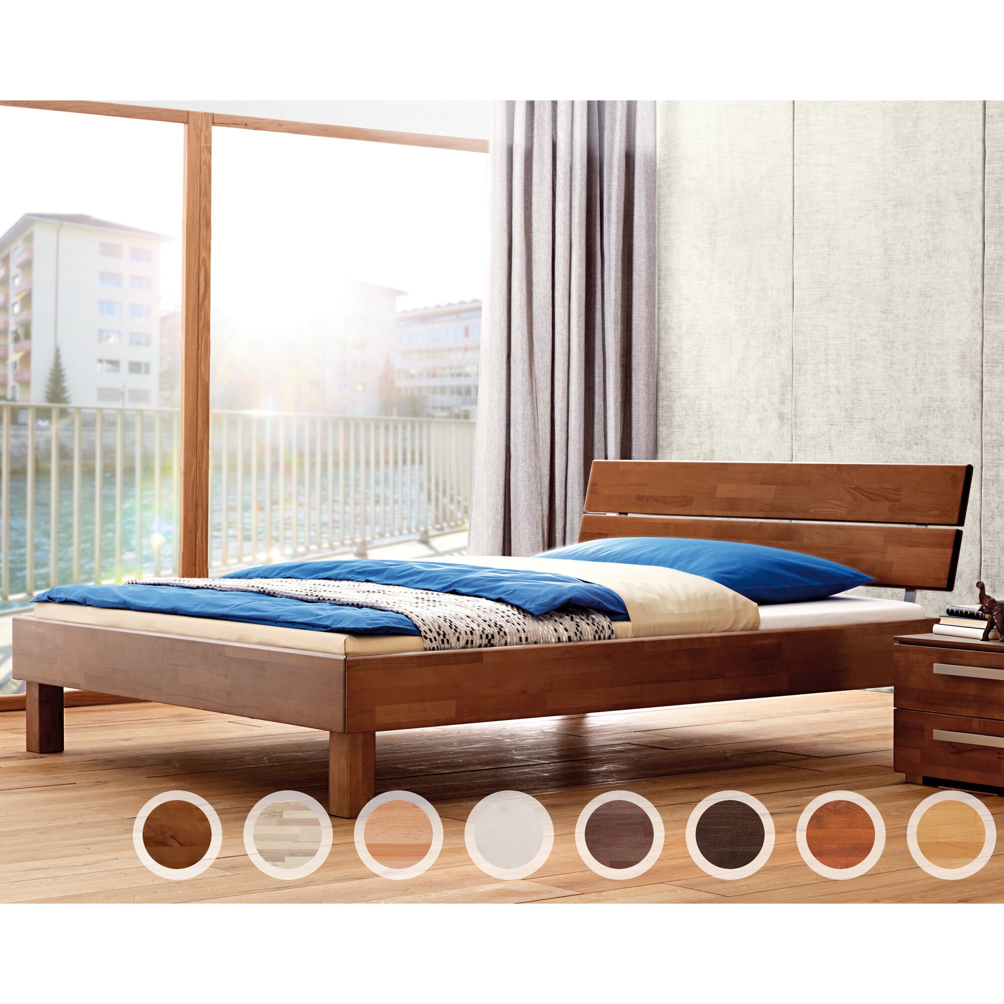 Hasena Wood-Line Massivholzbett Premium Cantu/Duetto 120x200 cm Buche natur 20 cm Image