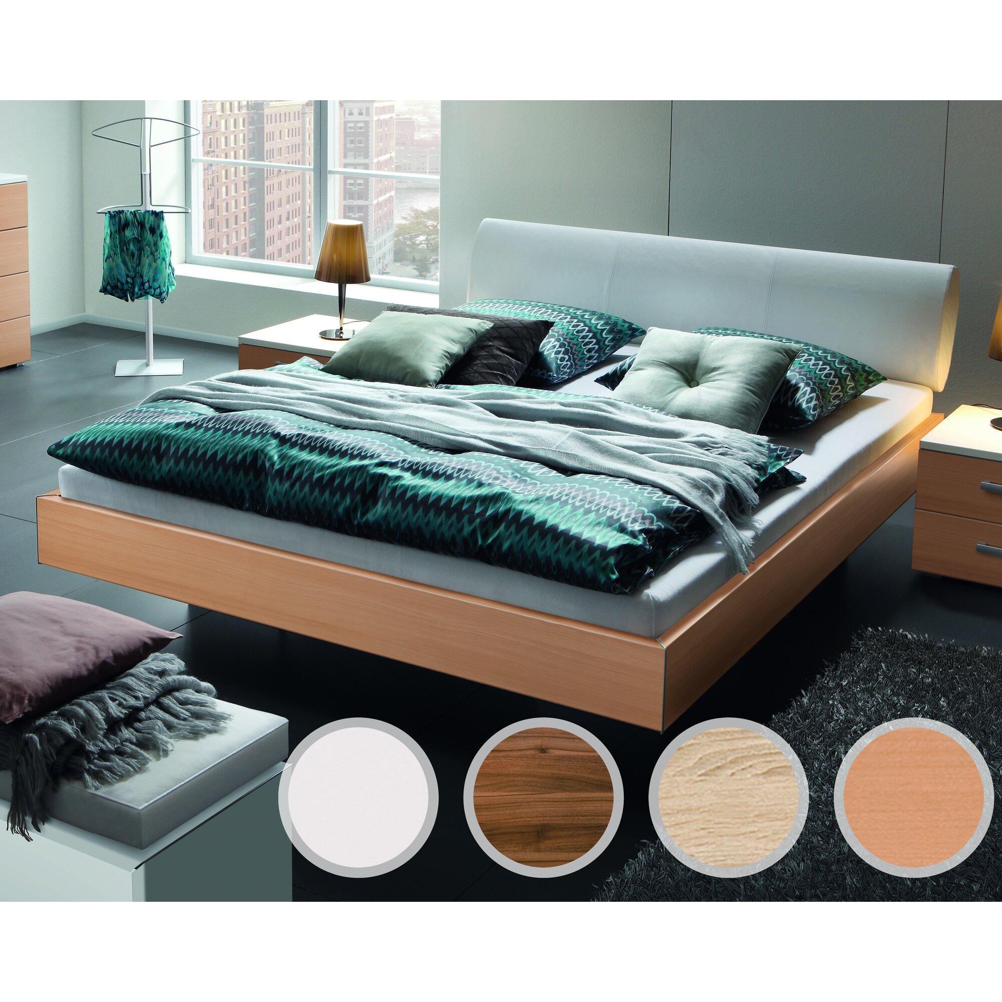 Hasena Top-Line Bett Advance Elipsa/Vilo 200x200 cm / Eiche sägerauh natur Nachbildung Image