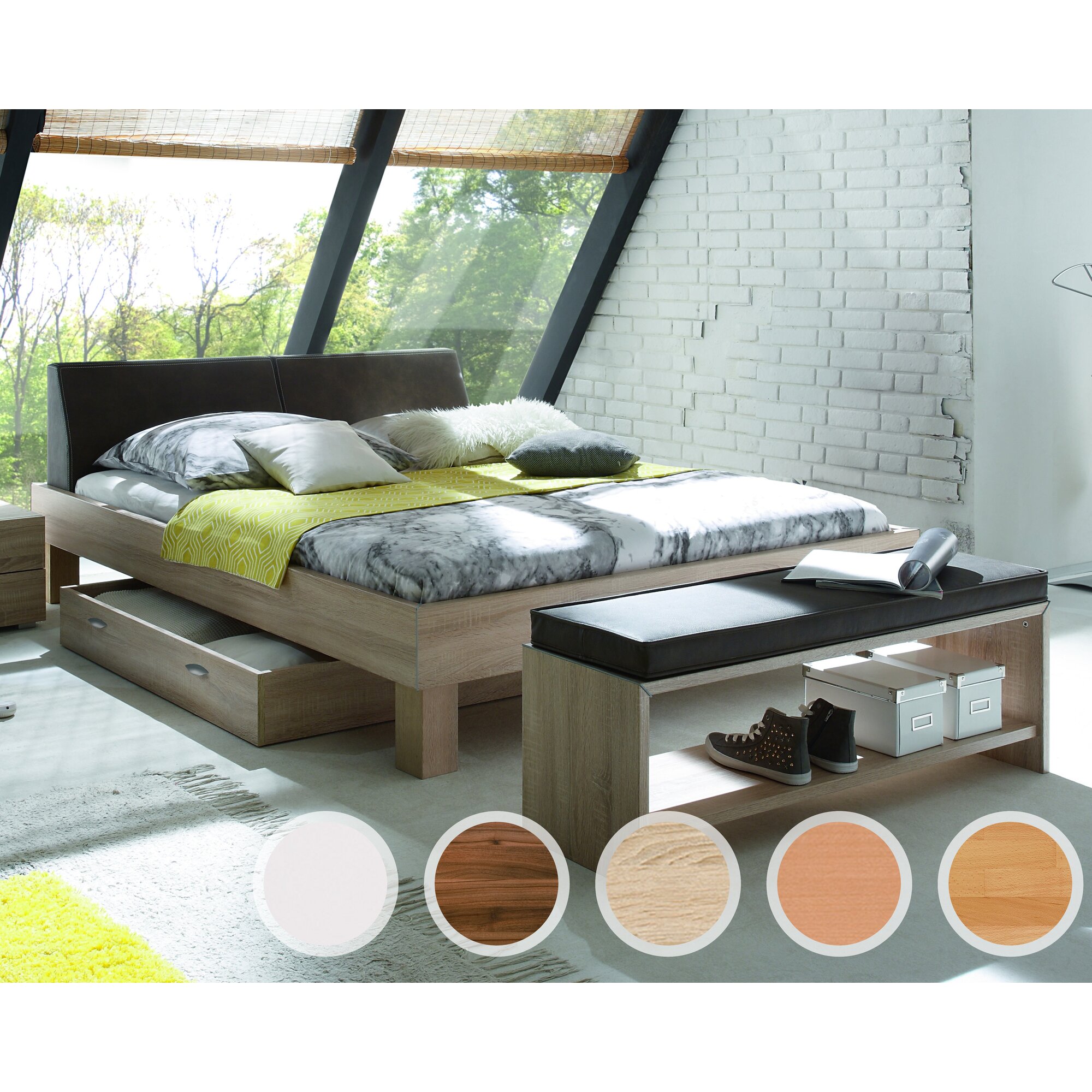 Hasena Top-Line Bett Advance Ivio/Rena 160x200 cm / Buche natur, lackiert Image