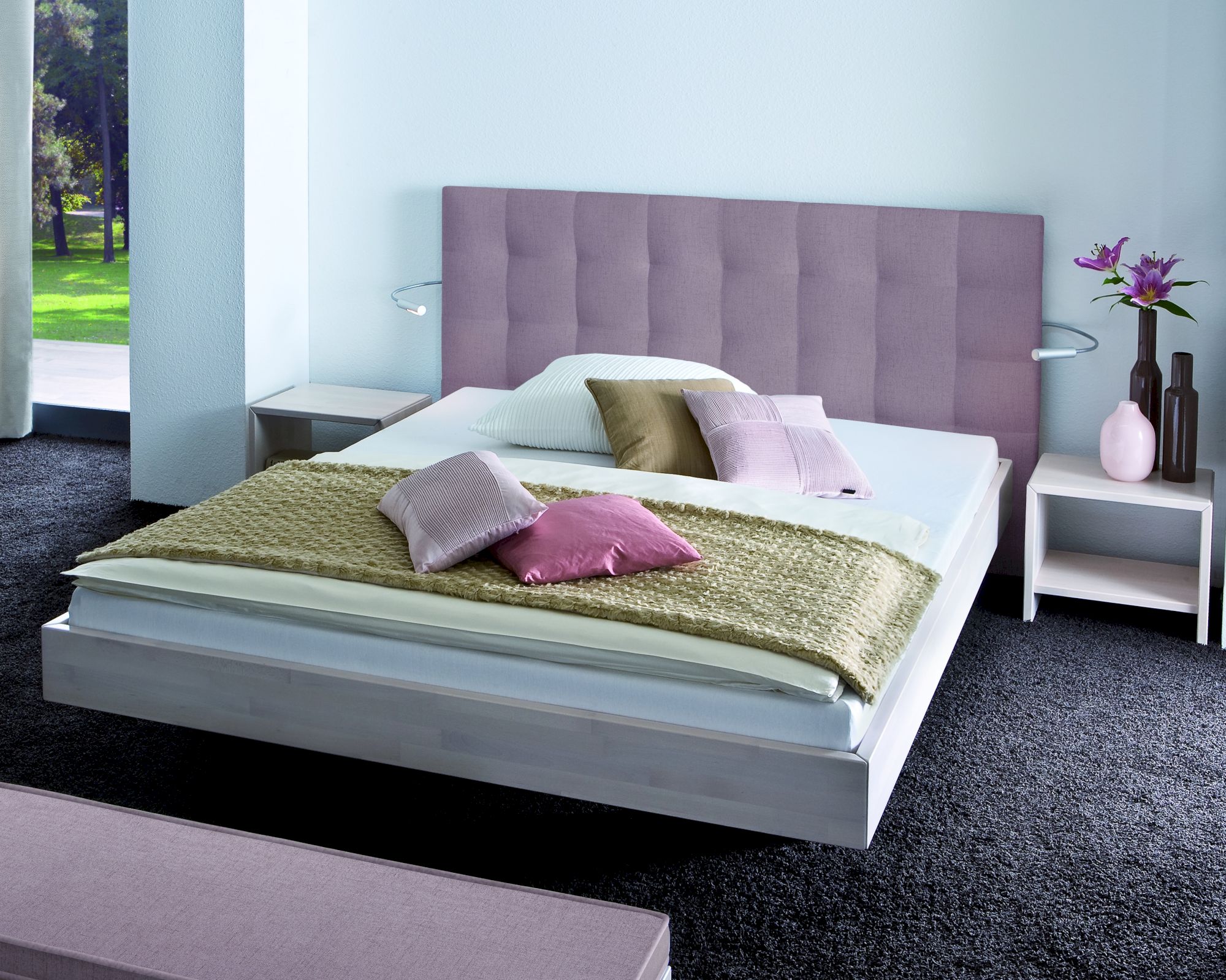 Hasena Wood-Line Massivholzbett Classic Vilo/Sogno 120x200 cm / Buche weiss lasiert, lackiert