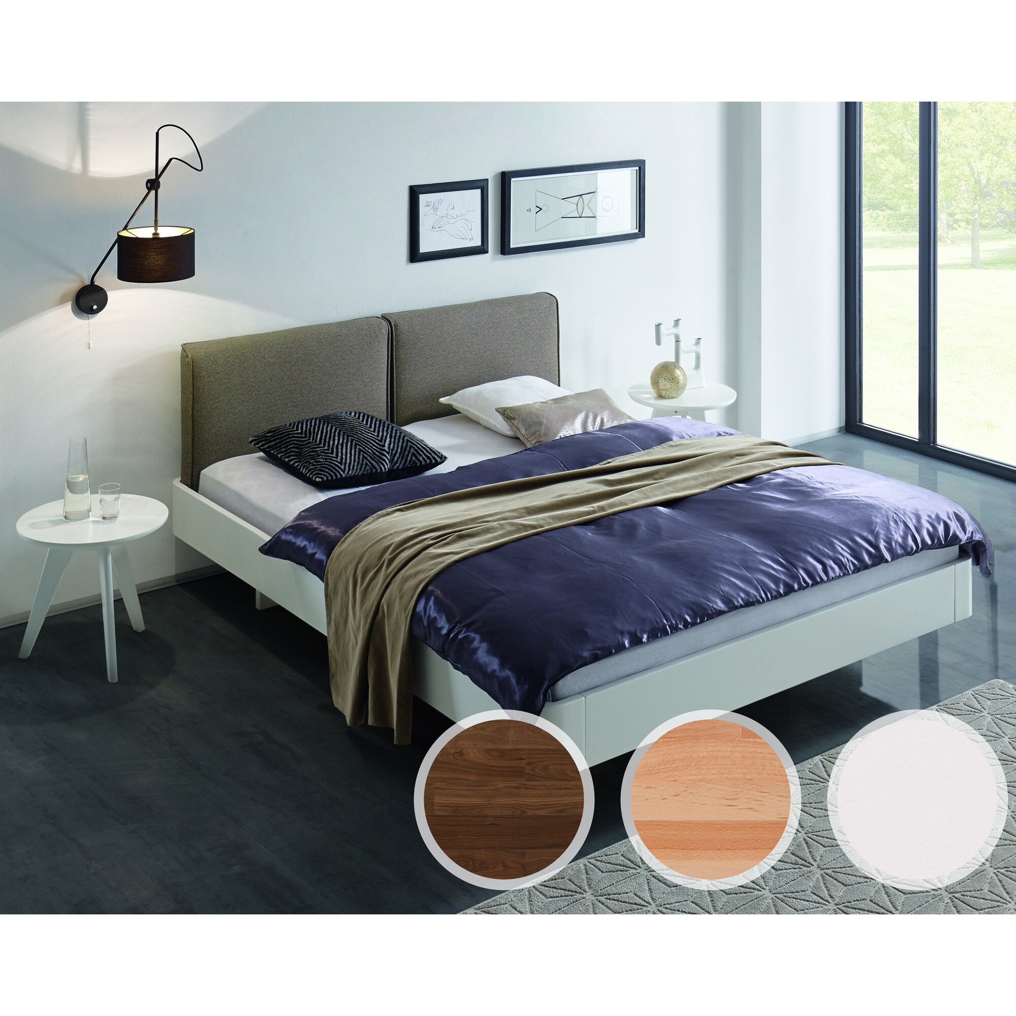 Hasena Fine-Line Massivholzbett Syma Airo/Cemoa 120x220 cm / Kernbuche natur, geölt Image