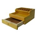 3-3/4 x 6-1/2 x 7-1/2 Wooden Plier Storage Rack with Drawer Jewelry Making Workbench Tool - STRG-0066