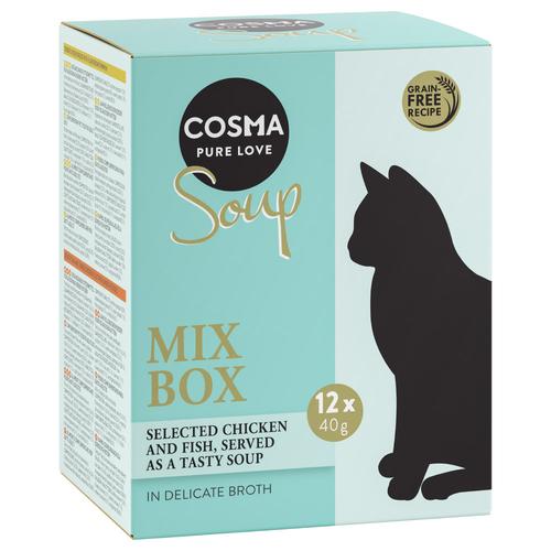 48 x 40g Soup Mix, 4 Sorten Cosma Katzenfutter nass