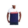 Lyle and Scott Mens Yoke Stripe Polo Shirt - Cotton - L White/Navy