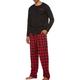 Men's Pajamas Set Long Sleeve Winter PJ Sleepwear Nightwear Loungewear Top and Bottoms Soft S-XXL Black L