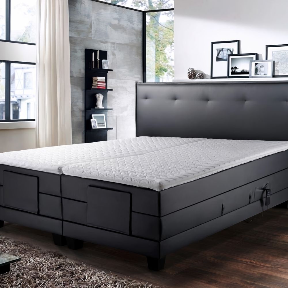 Winkle »Niagara« Boxspringbett Elektro-Motor / 180x200 cm / H2/H3 / Stoff Grau 9147 Image