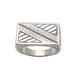 Divine Bridge,'Patterned Gold Accented Sterling Silver Signet Ring'