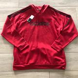 Adidas Sweaters | Adidas Red Hooded Jacket Size 2xl | Color: Black/Red | Size: Xxl