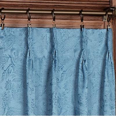 Gabrielle Wide Pinch Pleat Curtain Pair, 96 x 84, Federal Blue