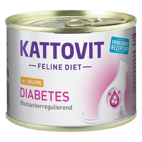 24 x 185g Diabetes Huhn Kattovit Katzenfutter nass