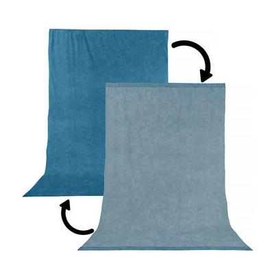 Impact Reversible Muslin Background (Stone Blue/Nickel, 10 x 24') BGR-1024-SB/N