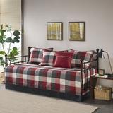 Madison Park 100% Polyester Herringbone Printed 6Pcs Reversible Daybed Cover Set in Red - Olliix MP13-6465