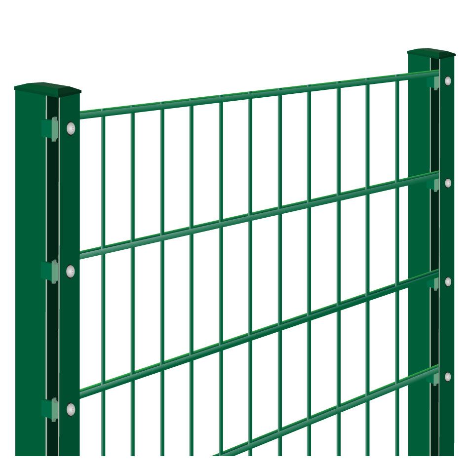 Doppelstabmattenzaun Rundum-sorglos-Paket Moosgrün, Abdeckleiste, 1 Ecke,6/5/6 mm,7,5 m,830 mm Image