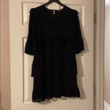 Madewell Dresses | Black Eyelet Ruffle Dress | Color: Black | Size: 4