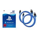 PSN Card-Aufstockung | 40 EUR | deutsches Konto | PSN Download Code & Amazon Basics - Controller-Ladekabel f√ºr die PlayStation 4 - 2er-Pack