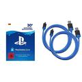 PSN Card-Aufstockung | 30 EUR | deutsches Konto | PSN Download Code & Amazon Basics - Controller-Ladekabel f√ºr die PlayStation 4 - 2er-Pack