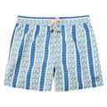 Pink House Mustique | Mens Swim Shorts - Palm Stripe Print, Navy (L)