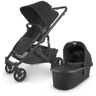 UPPAbaby Cruz V2 Stroller + Bassinet - Jake (Black/Carbon/Black Leather)