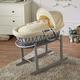 FYLO Cream Waffle Grey Wicker Moses Basket and Grey Rocking Stand