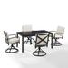 Kaplan 5Pc Outdoor Metal Dining Set Oatmeal/Oil Rubbed Bronze - Table & 4 Swivel Chairs - Crosley KO60021BZ-OL