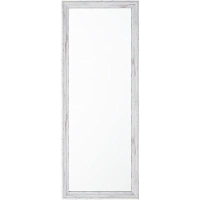 Wandspiegel Weiß 50 x 120 cm Holzoptik Kunststoff Rechteckig Vintage