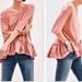 Anthropologie Tops | Anthro Akemi + Kin Over Sized Ruffled Bottom Tee | Color: Pink | Size: Xs