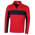 Calvin Klein Mens Embossed Half Zip Sweater - Red/Navy - L