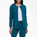 Dickies Women's Eds Essentials Snap Front Scrub Jacket - Caribbean Blue Size M (DK305)