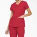 Dickies Women's Eds Signature V-Neck Scrub Top With Pen Slot - Red Size XL (85906)
