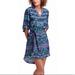 Anthropologie Dresses | Anthropologie Maeve Ikat Frequencies Belted Shirt Dress Sz Xs | Color: Blue/Green | Size: Xs