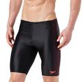 Speedo Men's Placement Jammer, Black/Psycho Red, 32 (L)