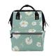 BKEOY Backpack Diaper Bag White Daisy Diaper Bag Multifunction Travel Daypack for Mommy Mom Dad Unisex