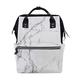 BKEOY Backpack Diaper Bag Marble Texture White Print Diaper Bag Multifunction Travel Daypack for Mommy Mom Dad Unisex