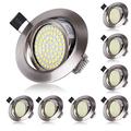 HYDONG LED Recessed Ceiling Spot Lights 5W Cool White 6000K Downlight Ultra Slim Not Dimmable Rotatable Spotlights IP20 Protection for Living Room Bedroom Kitchen, Open Hole Size 75-80mm, Pack of 8